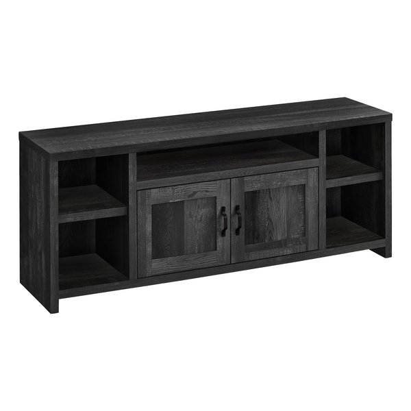 Monarch Specialties Tv Stand, 60 Inch, Console, Storage Cabinet, Living Room, Bedroom, Laminate, Black I 2743